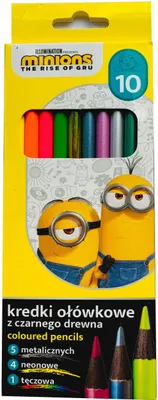 Immagine prodotto di Pastelli in legno nero, 10 colori, Minions Majewski