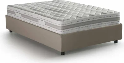 Produktbild von Quadratisches und halbes Bett Dabbel, Containerbett mit Kunstlederbezug, 100%  Italy, Frontöffnung, inklusive Matratze Cm 120x190, Turteltaube