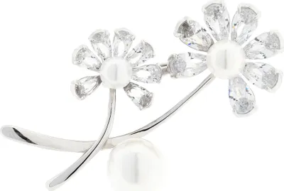 Produktbild von Golders Brosche Pusteblumen aus 925 Silber mit Zirkonia und Perlen, Sterlingsilber Brosche