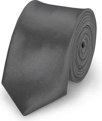 Produktbild von Krawatte Dunkelgrau slim aus Polyester einfarbig uni schmale 5 cm