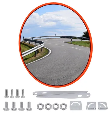 Produktbild von Verkehrsspiegel 30 cm - Konvexer Weitwinkelspiegel - 130° Sichtfeld - Bruchsicheres Acryl - Für Einfahrt, Parkplatz, Straße - Wandhalterung inklusive