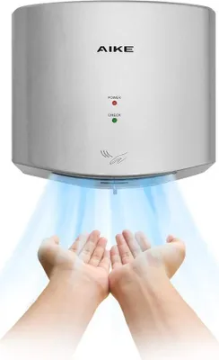 Produktbild von AIKE Händetrockner, 10 Sekunden Trocknen, energiesparend, 220V, 1400W, Silber, automatisch, ideal für Küche, Badezimmer und Toilette, AK2630S.