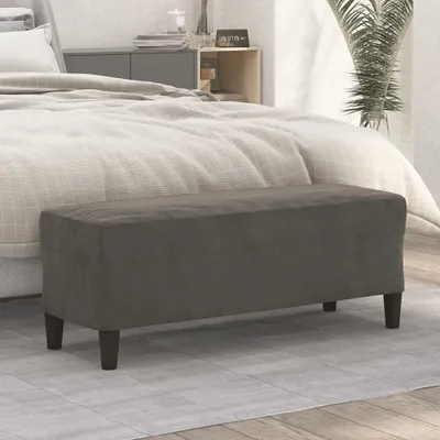 Image de The Living Store Banc gris foncé 100x35x41 cm velours