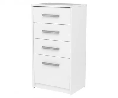 Produktbild von CDF Moderne Kommode Otis 4S | Farbe: Weiß | Schrank für Dokumente, Kleinigkeiten