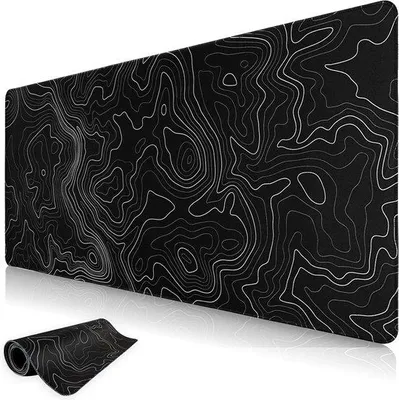 Immagine prodotto di Tappetino per mouse da gaming XXL nero, minimalista, lavabile, 800x350 mm