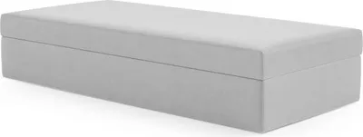 Produktbild von LIKMA Kinderbett 100x200 cm Hellgrau Bett mit Bettkasten Jugendbett Polsterbett Velvet Stoff