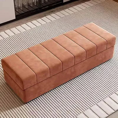 Produktbild von Sitztruhe mit Stauraum 60cm Orange Samt