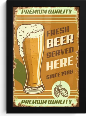 Produktbild von MuchoWow® MuchoWow® Gerahmtes Poster Mancave - Bier - Jahrgang - Premium 20x30 cm - Poster mit zchwarzem Bilderrahmen - Drucken - Bilder Poster im Rahmen