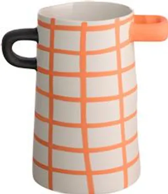 Productafbeelding van ASA Selection rayu Vase orange kariert Ø 11 cm, H 17 cm