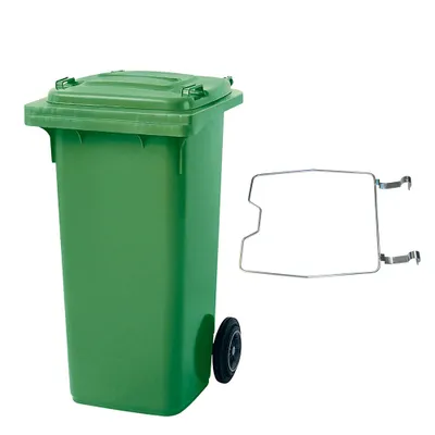 Produktbild von BRB Mülltonne MGB 120 Liter, mit Klemmring für Müllsäcke (grün)