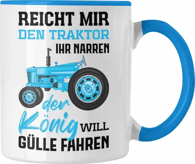 Produktbild von Trendation - Landwirt Spruch Geschenk Tasse Landwirtschaft Geschenke für Männer Traktor Spruch Kaffeetasse Gülle Fahren (Blau)