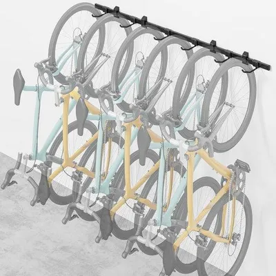 Productafbeelding van Famanu fietsenrek met verstelbare haken - voor 6 fietsen - zwart