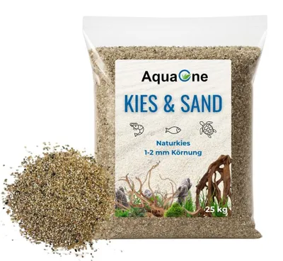 Produktbild von 25 Kg Naturkies beige mittel "" 1-2 mm Bodengrund Aquarium Kies