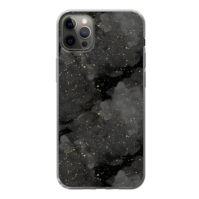 Produktbild von MuchoWow® Handyhülle Schutzhülle Hülle für iPhone 12 Pro Max Marmor - Glitter - Gold - Schwarz - Muster Silikon Softcase Handy Hülle - Hartschale