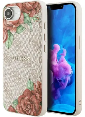 Produktbild von Guess 4G Blumen MagSafe Hülle für iPhone 16e Rosa