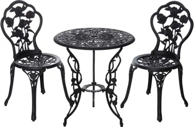 Produktbild von Tisch Set 15240C1547 stabiles Gartenmöbel Set Balkonset Bistroset Alu - Guss, Farbe:Bronze
