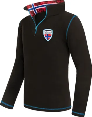 Productafbeelding van Nebulus fleecepullover NARDY, heren, warme fleecepullover, trui van fleece met halve rits, model P5430 - heren, zwart, maat XL