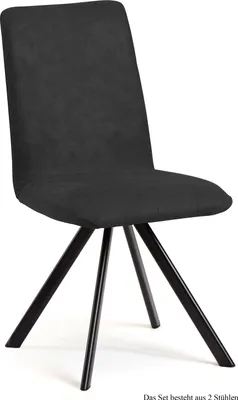 Produktbild von Esszimmerstuhl (2er-Set) Datja 47x92x60 Schwarz/Anthrazit