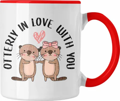 Produktbild von Trendation - Valentinstag Tasse Geschenk für Ihn Sie Lustig Otter Geschenkidee Becher Freund Freundin Wortspiel Liebe Paare (Rot)