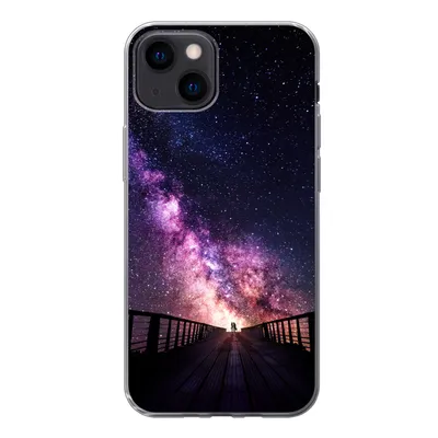 Produktbild von MuchoWow® Handyhülle Schutzhülle Hülle für iPhone 13 mini Universum - Galaxie - Lila - Jungen - Mädchen - Kinder Silikon Softcase Handy Hülle - Softcase