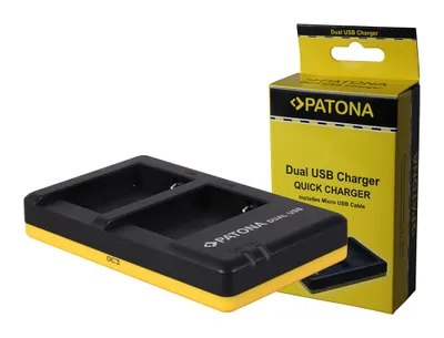Produktbild von PATONA Dual Schnell-Ladegerät für Canon NB-10L NB10 L NB10L inkl. Micro-USB Kabel