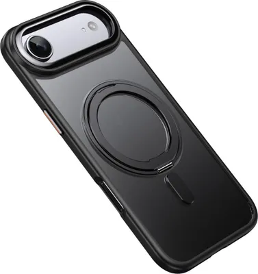 Produktbild von Mobigear Frosted Mag iPhone Air MagSafe Hülle Hardcase Backcover mit Ständer - Schwarz