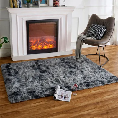 Immagine prodotto di Tappeto alto, rettangolare, 90x160 cm, grigio scuro, antiscivolo