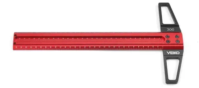 Obrázok produktu pre Meracie pravítko na spracovanie dreva – T-tvarové pravítko – rozsah merania 0–80 mm – otvory na značenie – 400 mm