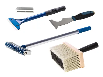 Produktbild von ASKON Tapetenentferner-Set - Tapetenablöse-Set - Tapezier-Set - 5teilig - Igelwalze - Tapentenschaber - Ersatzklingen - Kleisterbürste - Werkzeuge - Farbe gemischt…