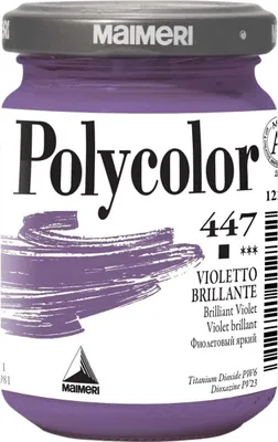 Zdjęcie produktu dla Maimeri Vynil Polycolor Farba akrylowa Brilliant Violet 447 140 ml 1 szt.