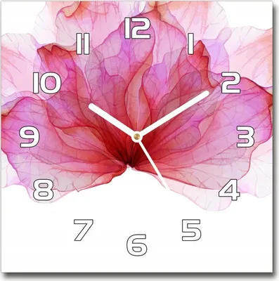 Produktbild von Moderne Wanduhr aus Glas Berührungsfreie rosa Blume 30x30
