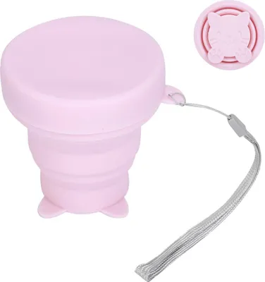 Produktbild von 2Pcs Outdoor Tragbare Camping Pet Silikon Klapp Wasser Tasse Versenkbare reise Zahn Becher