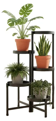 Image de Support pour plantes, modèle à 5 niveaux, structure métallique robuste, étagère à fleurs