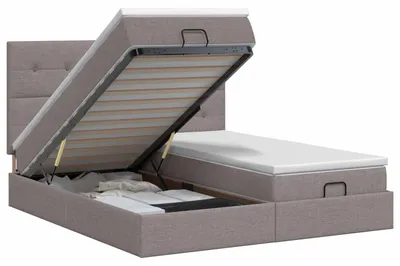 Immagine prodotto di Letto ottoman con materasso, 2 pezzi. Tessuto grigio scuro