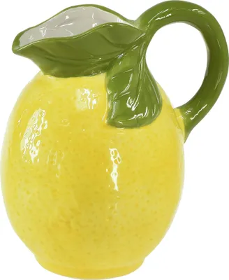 Produktbild von Zitronenvase Keramik Dekokrug in Zitronenoptik Gelb mit Henkel 18,5cm