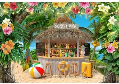 Productafbeelding van Achtergrondbanner 7x5ft - Tropische Stranddecoratie voor Feesten