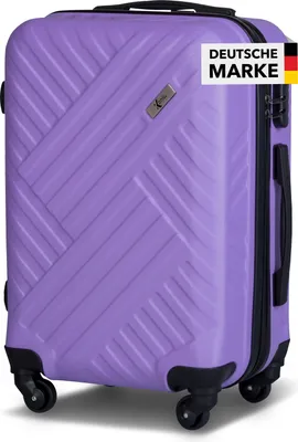 Produktbild von Xonic Design Reisekoffer mit Rollen 360° - ABS Hartschalen-Koffer Trolley mit Zahlenschloss in Handgepäck M-L-XL-Set (Pastell Flieder, M)