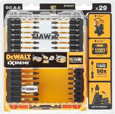 Zdjęcie produktu dla DeWALT DT70734T-QZ, 29 szt., T10, T15, T20, T25, T30