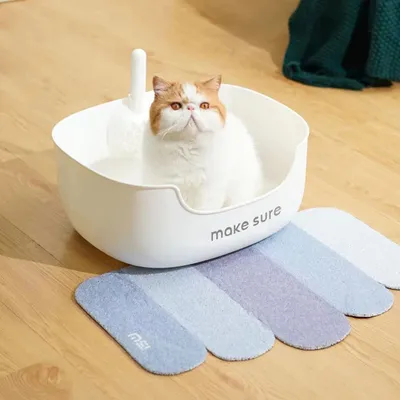 Produktbild von Makesure – LITE Katzentoilette mit Streuschaufel und Vorleger, weiß