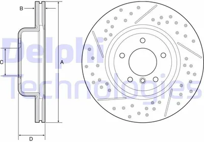 Produktbild von 2x DELPHI Bremsscheibe BG9235C vorne für BMW 3 Touring (E91) 3 Limousine (E90)
