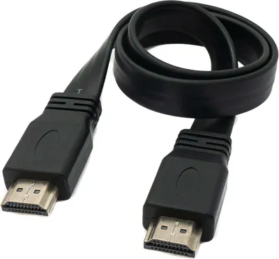 Produktbild von SYSTEM-S HDMI 1.4 Kabel 50 cm Standard Stecker zu Stecker Flach in Schwarz