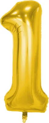 Immagine prodotto di Palloncino in foil numero 1, circa 100 cm, oro