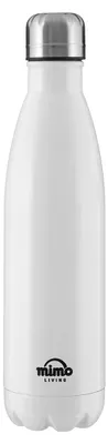 Vakuumflasche 350 ml, doppelwandig, Edelstahl, weiß