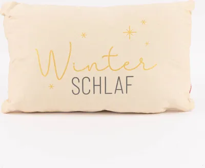Produktbild von Kissen Winter Schlaf Sterne hellbeige grau gold 25x40cm von La Vida