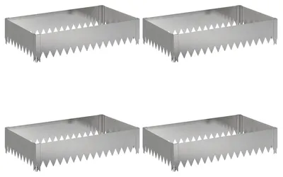 Produktbild von vidaXL Raseneinfassung 4 Stk. 100 x 60 x 20 cm Stahl Silber