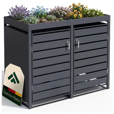 Obrázok produktu pre NovaTerra kontajnerový box s 2 dverami a strechou na rastliny, Š132*H80*V124cm NVT054