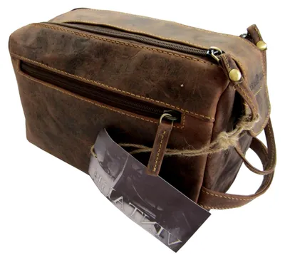 Produktbild von Vintage Kulturbeutel Leder 23 cm