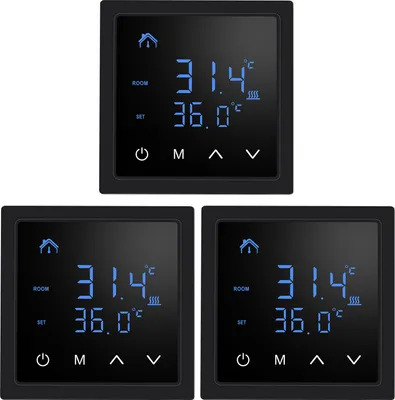 Produktbild von 3X Smart Thermostat 16A Raumthermostat elektrische Heizungssteuerung Fußbodenheizung, mit LED-Touchscreen, für zu Hause Büros Einkaufszentren Hotels
