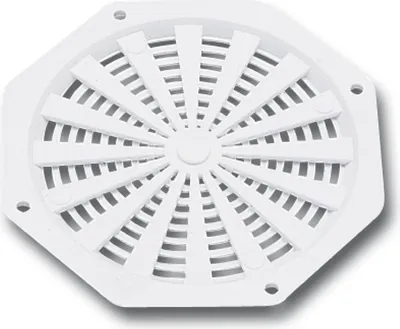 Produktbild von Lüftungsrosette achteckig 63 mm Kunststoff Weiß