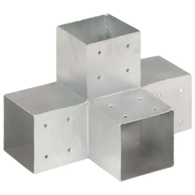 Produktbild von vidaXL Post Connector 4 ks. Tvar X Pozinkovaný kov 101 x 101 mm